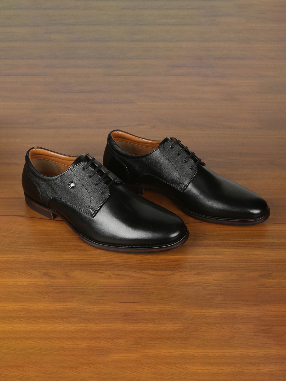 

Louis Philippe Men Leather Formal Derbys, Black