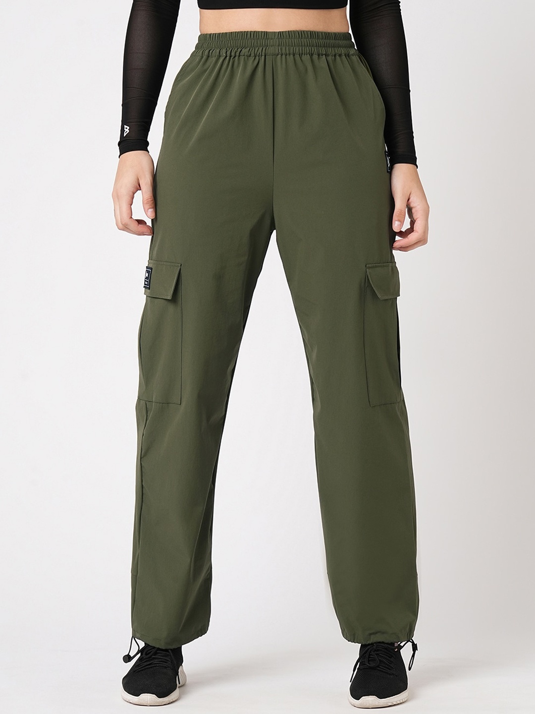 

BODD ACTIVE Women Relaxed-Fit Mid Rise Cargo Jogger, Olive