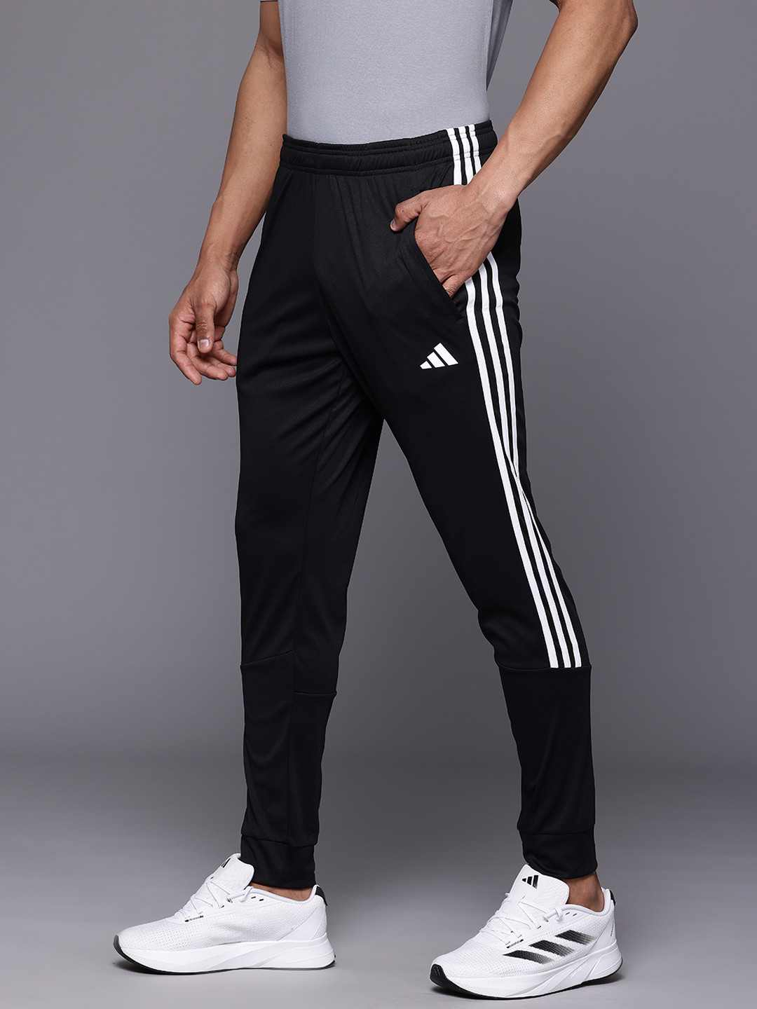 

ADIDAS Men 3-Striped Logo Track Pants, Black
