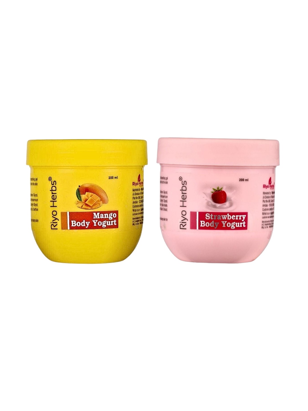 

Riyo Herbs Set of Mango & Strawberry Body Yogurt - 200 ml Each, Yellow
