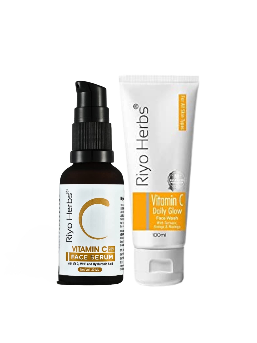 

Riyo Herbs Vitamin C Daily Glow Face Wash 100ml & Face Serum - 30ml, Orange
