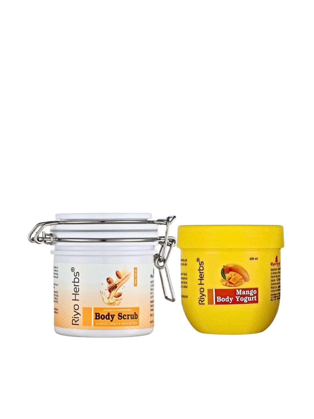 

Riyo Herbs Body Scrub & Mango Body Yogurt Combo, Yellow