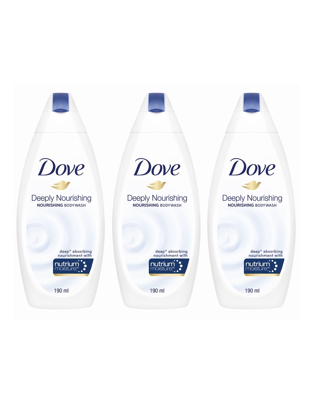 

Dove Set of 3 Deeply Nourishing Body Wash - 190ml each, White