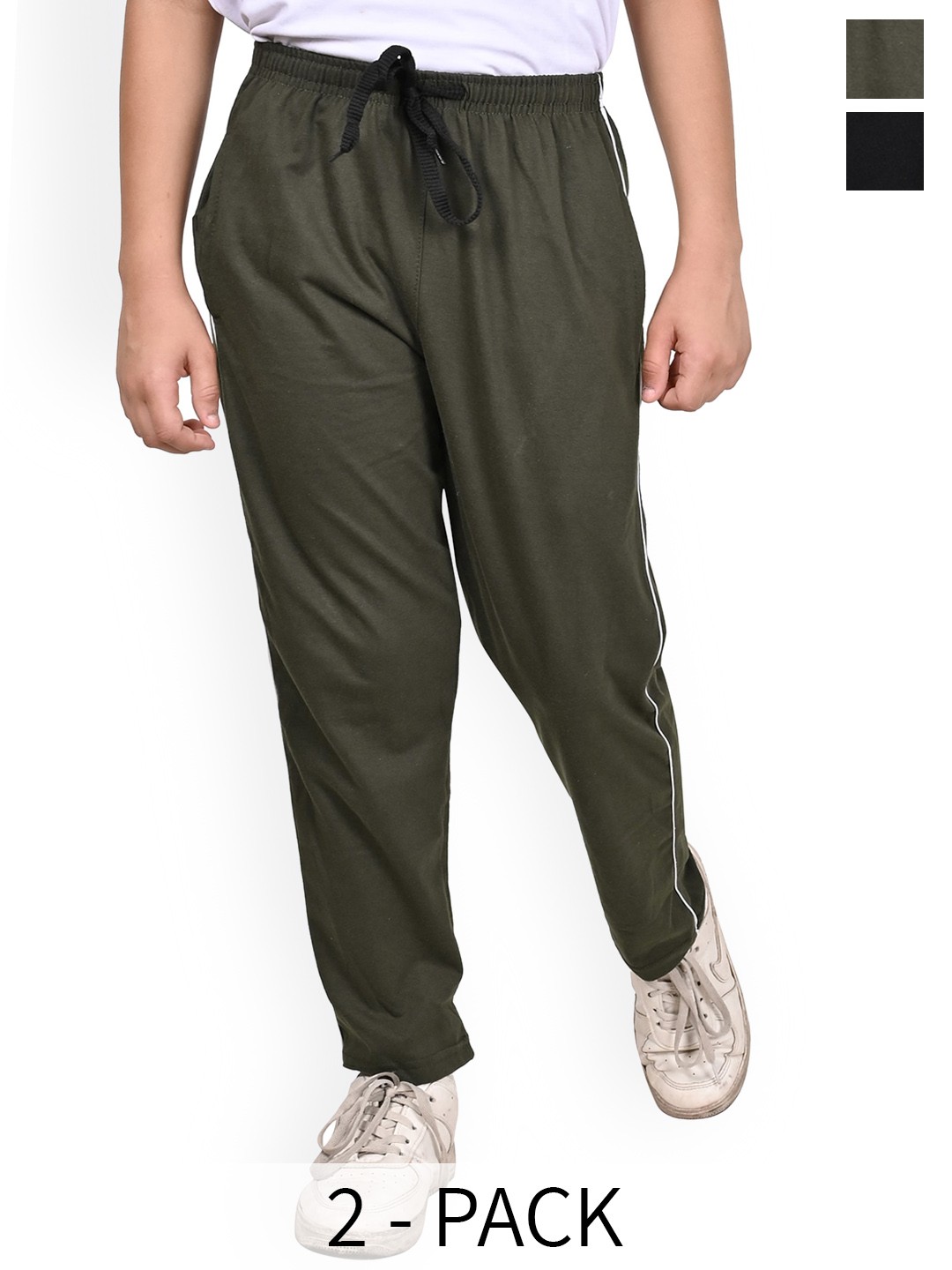 

BAESD Boys Pack Of 2 Pure Cotton Track Pants, Black