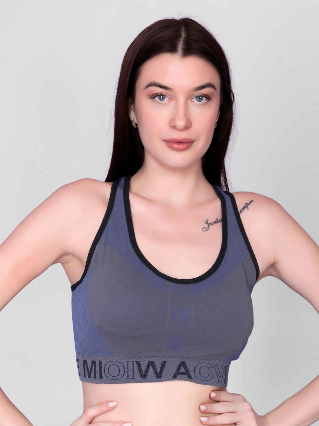

Gopalvilla Sports Bra - Full Coverage Lightly Padded, Blue
