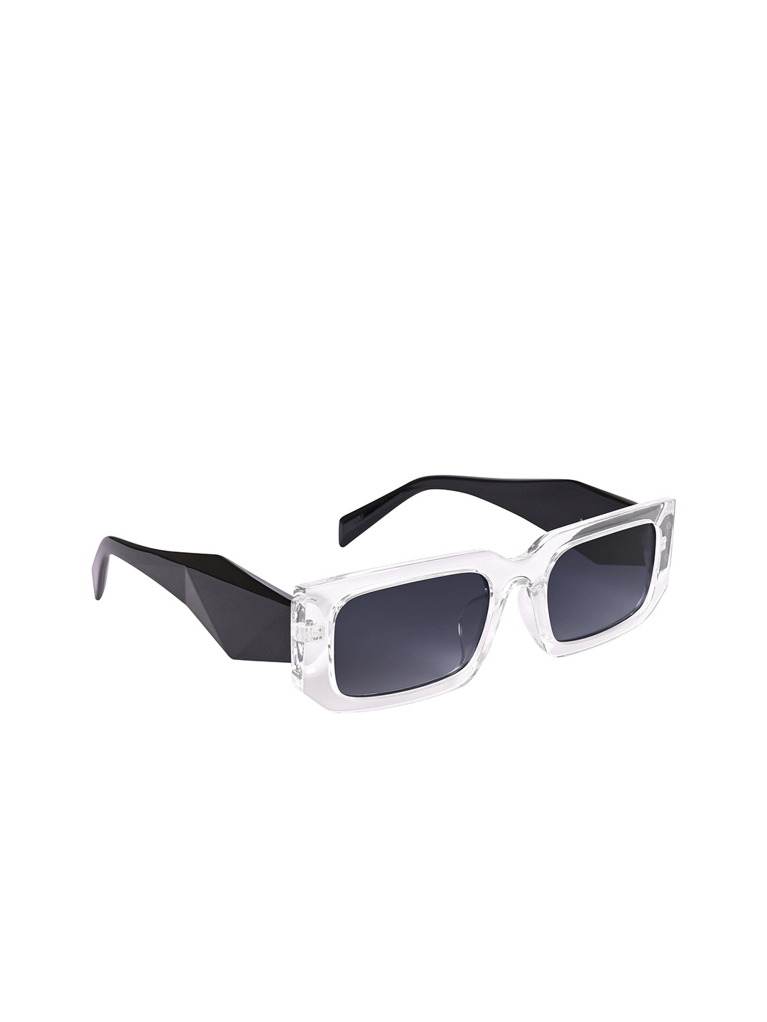 

NuVew Unisex Rectangle Sunglasses with UV Protected Lens ES_16556, Black