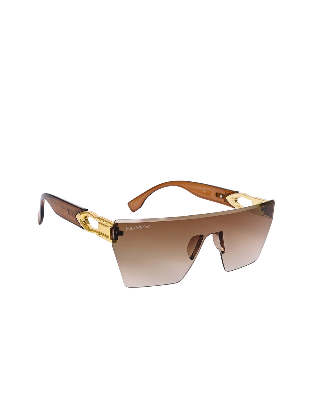 

NuVew Unisex Wayfarer Sunglasses with UV Protected Lens ES_15436, Brown