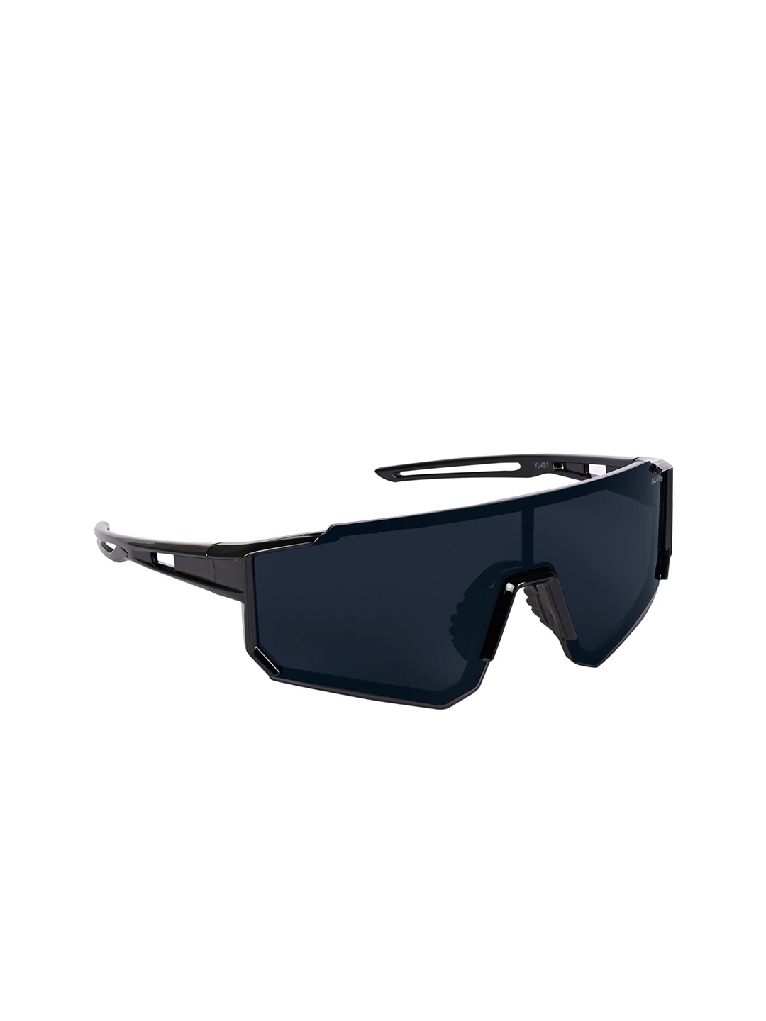 

NuVew Unisex Sports Sunglasses with UV Protected Lens ES_16498-34-NW-YL491-BLK-BLK-SPWA, Black