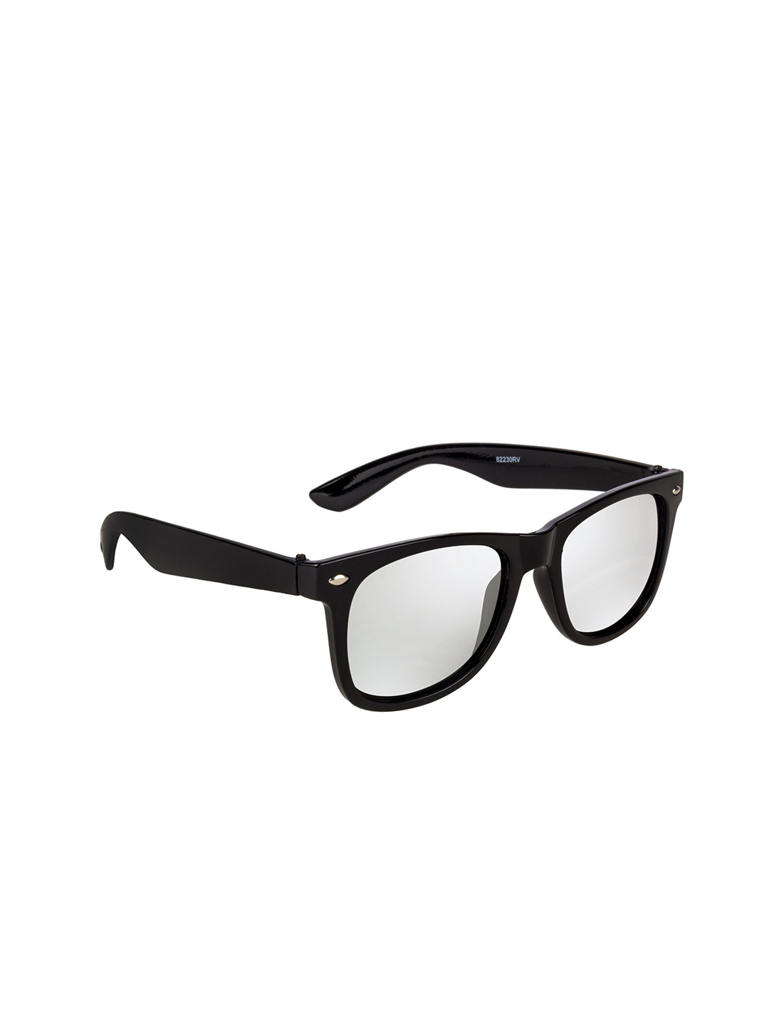 

NuVew Unisex Wayfarer Sunglasses with UV Protected Lens ES_15419-22-NW-8223-fSVR-BLK-WF, Transparent