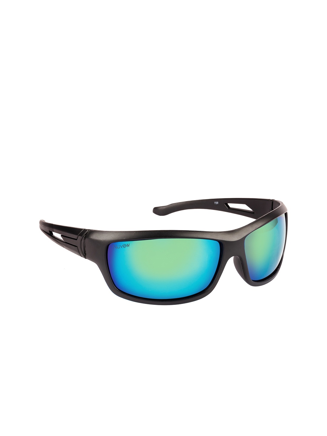 NuVew Unisex Sports Sunglasses With UV Protected Lens ES_15431-26-NW-729-fBLYL-BLK-SP, Blue