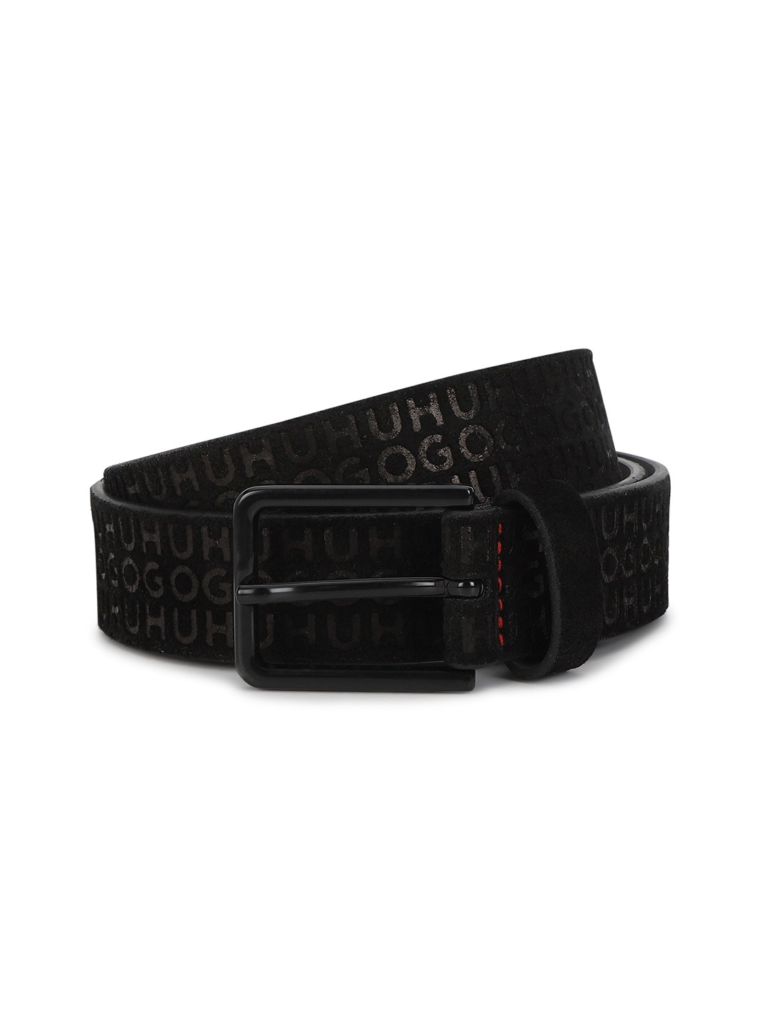 

HUGO Men Printed Leather Belt, Black