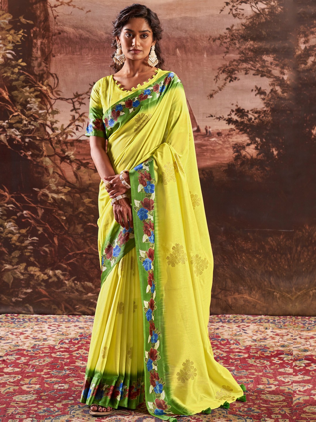 

Mitera Embellished Saree, Yellow
