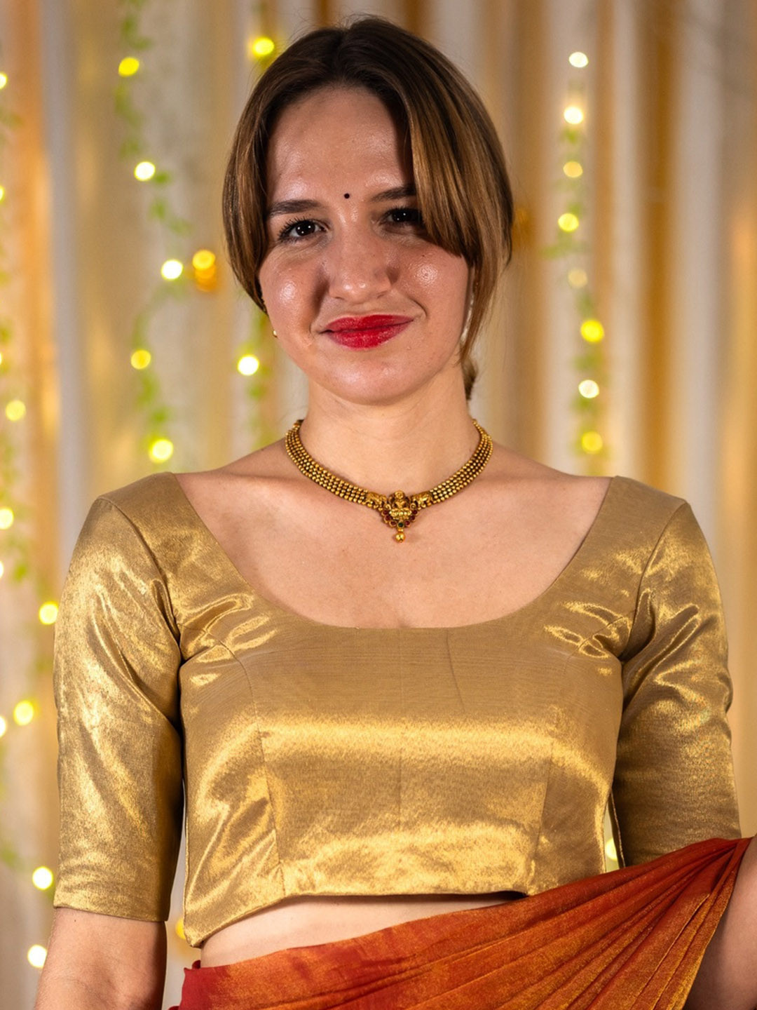 

I LOVE SAREES Padded Saree Blouse, Gold