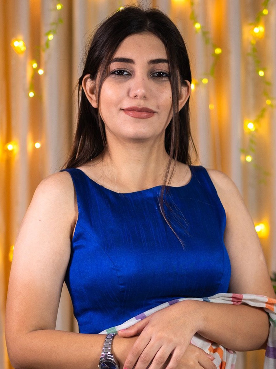 

I LOVE SAREES Padded Saree Blouse, Blue