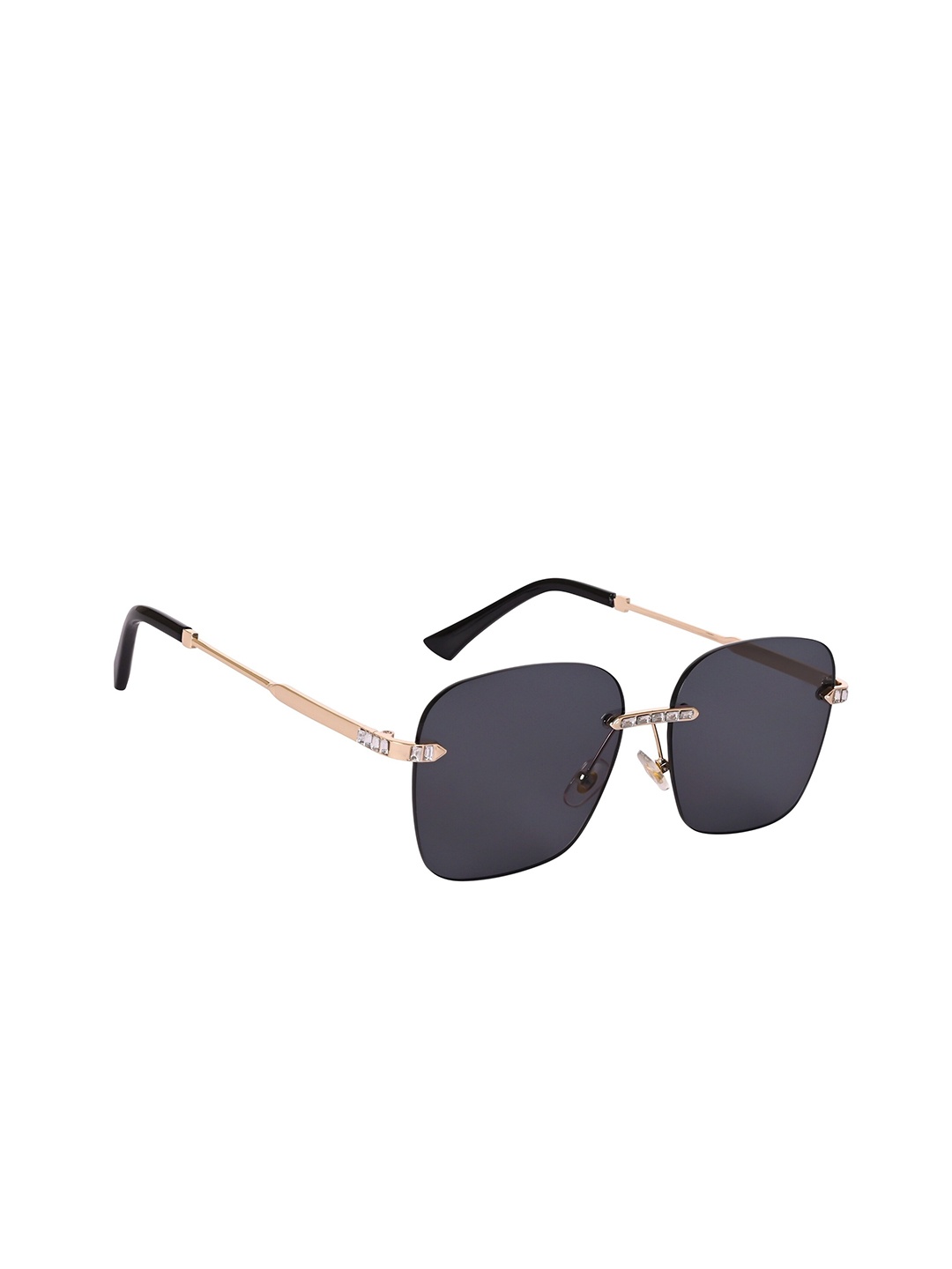

AISLIN Unisex Wayfarer Sunglasses with UV Protected Lens ES_13367-90-AS-2585-BLK-GLD-WF, Black