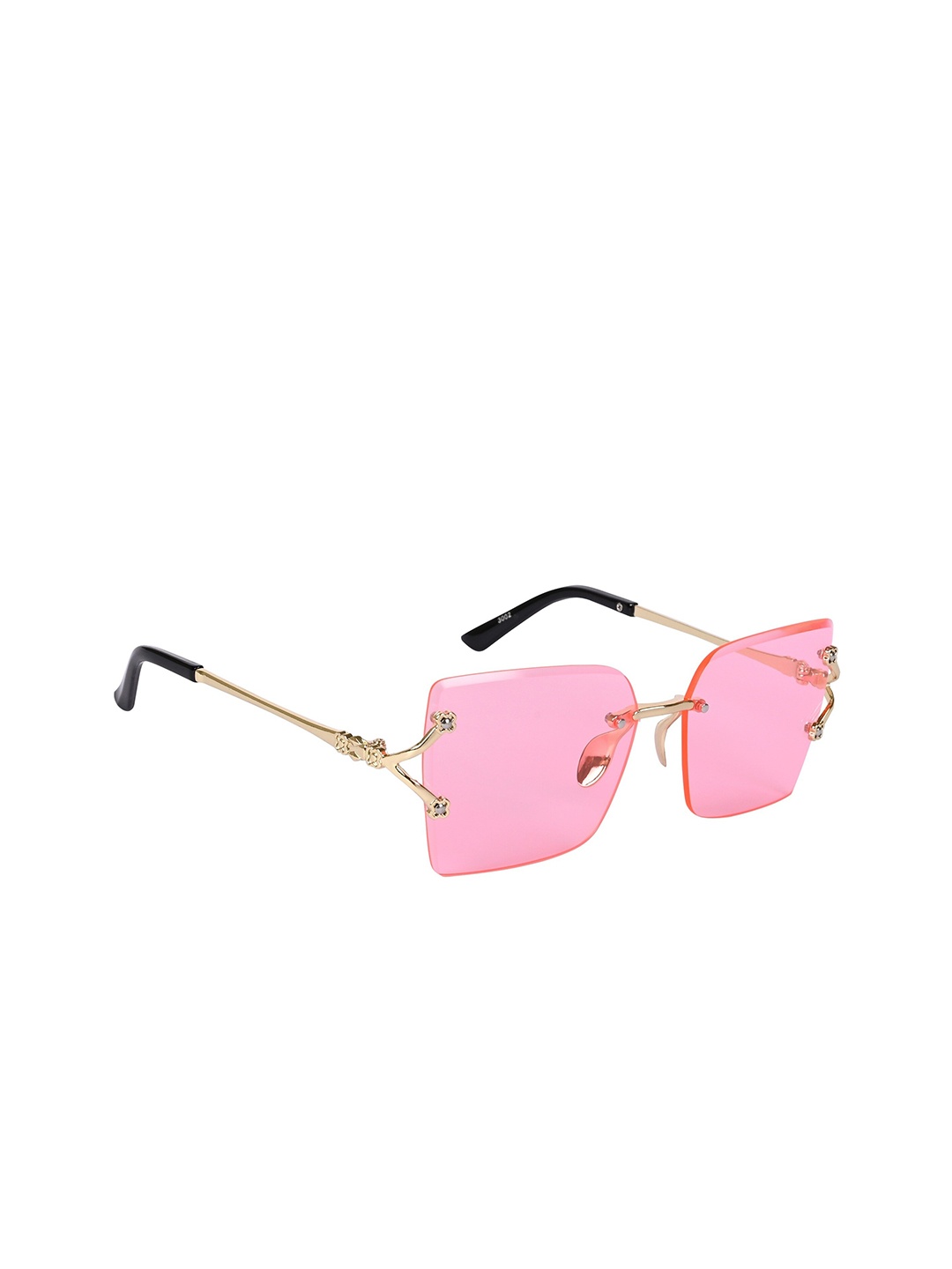 

AISLIN Women Square Sunglasses with UV Protected Lens ES_14915-89-AS-3002-PNK-GLD-SQ, Pink