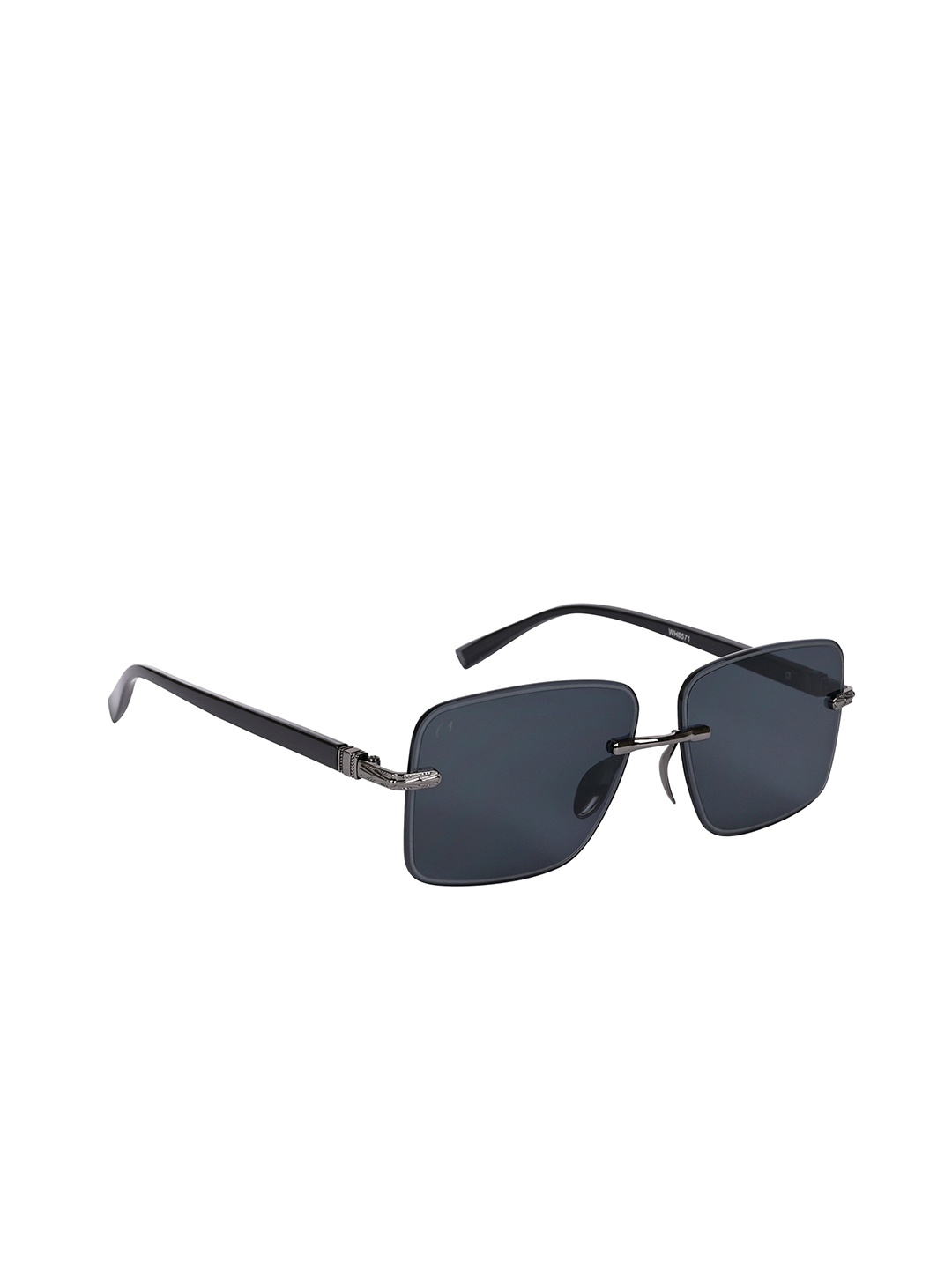 

AISLIN Unisex Rectangle Sunglasses ES_13342-89-AS-8571-BLK-GNBK-RTWF, Black