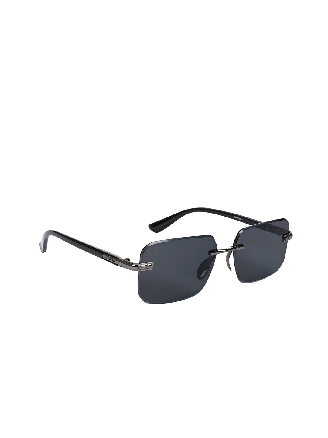 

AISLIN Unisex Rectangle Sunglasses with UV Protected Lens ES_13354-89-AS-8595-BLK-GNBK-RT, Black