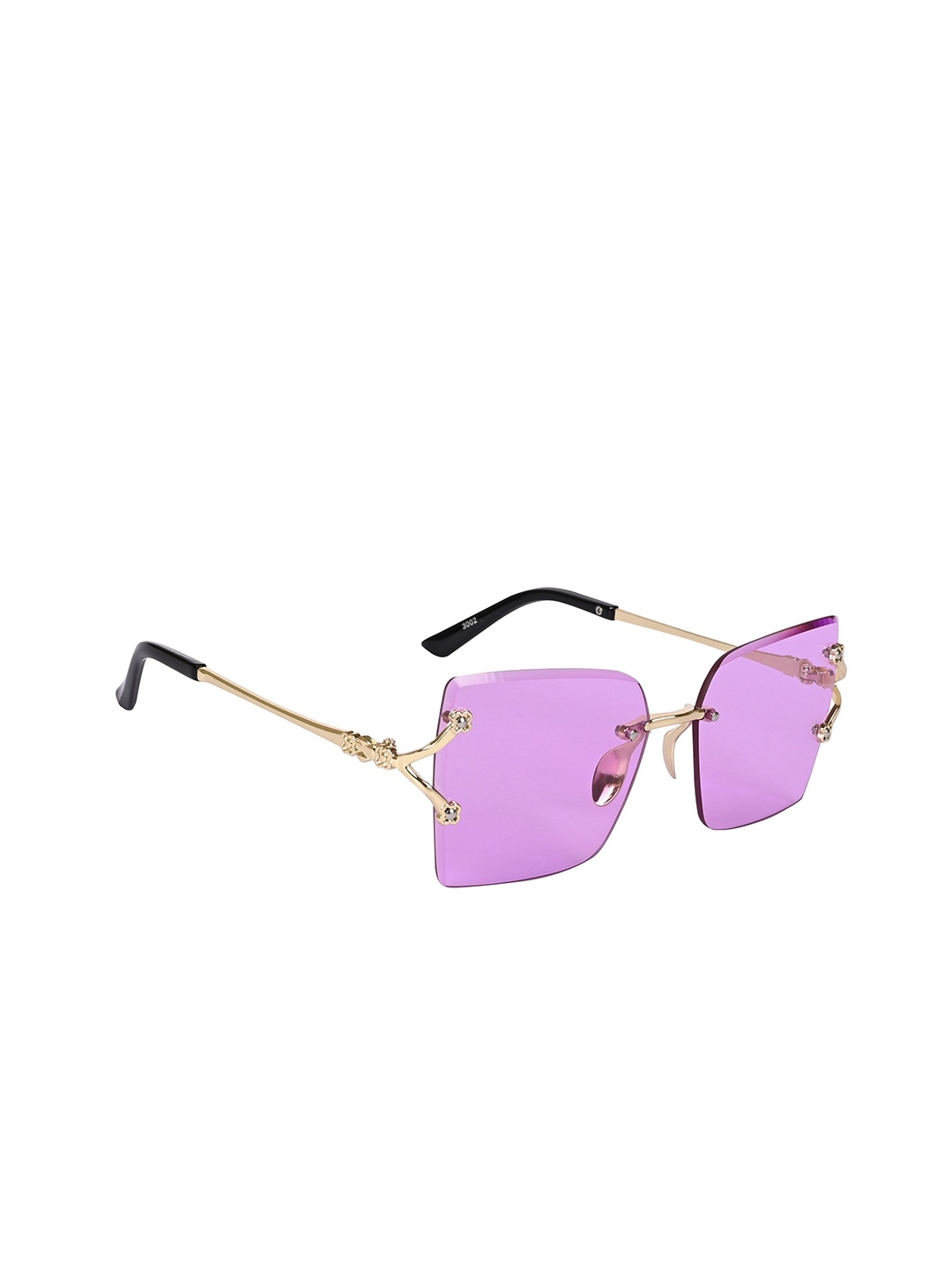 

AISLIN Women Square Sunglasses with UV Protected Lens ES_14916-89-AS-3002-PUR-GLD-SQ, Purple