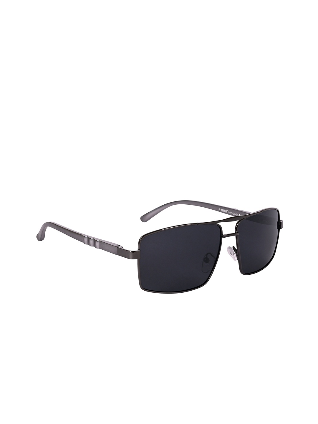 

AISLIN Unisex Rectangle Sunglasses with Polarised ES_13377-90-AS-P502-BLK-GUN-RTWF, Black