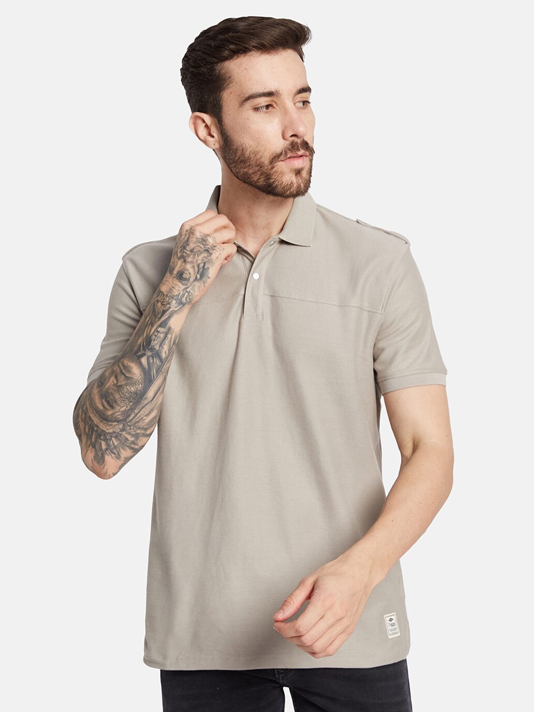 

Octave Polo Collar Cotton T-shirt, Brown