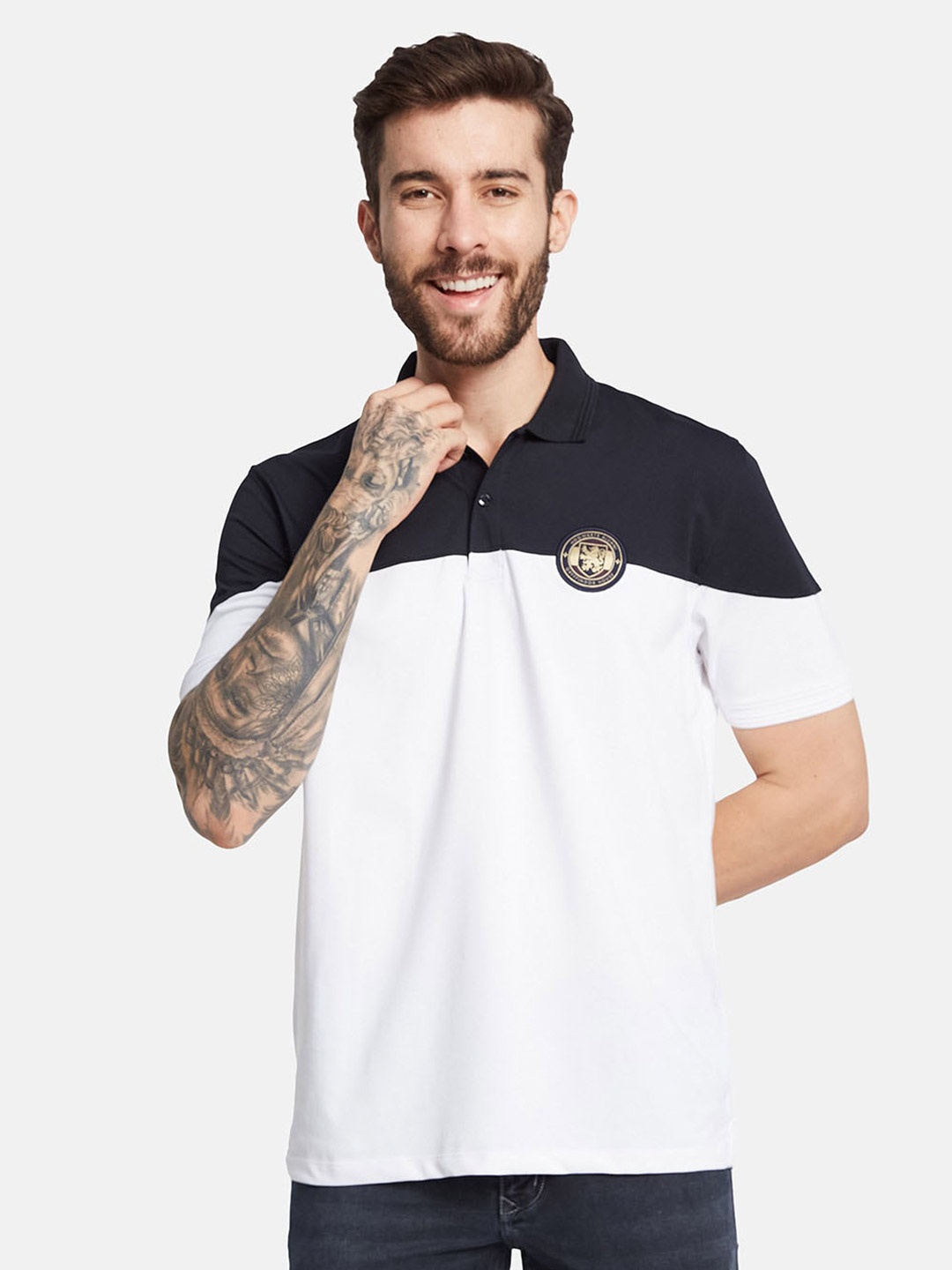 

Octave Polo Collar Cotton T-shirt, White