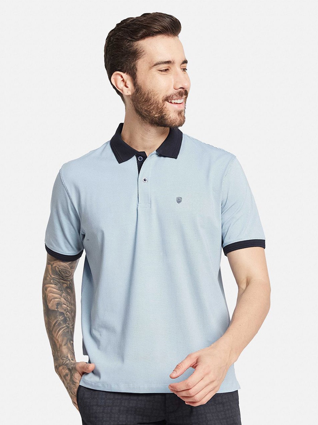 

Octave Polo Collar Cotton T-shirt, Blue