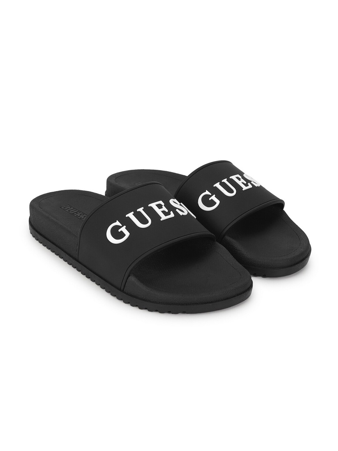 

GUESS Men Printed Sliders, Black