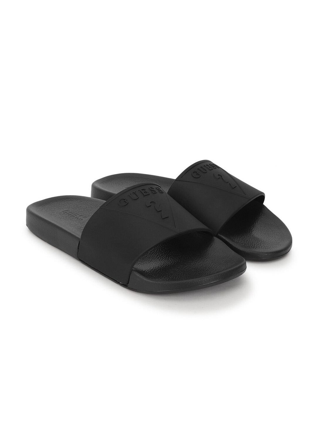 

GUESS Men Self Design Sliders, Black