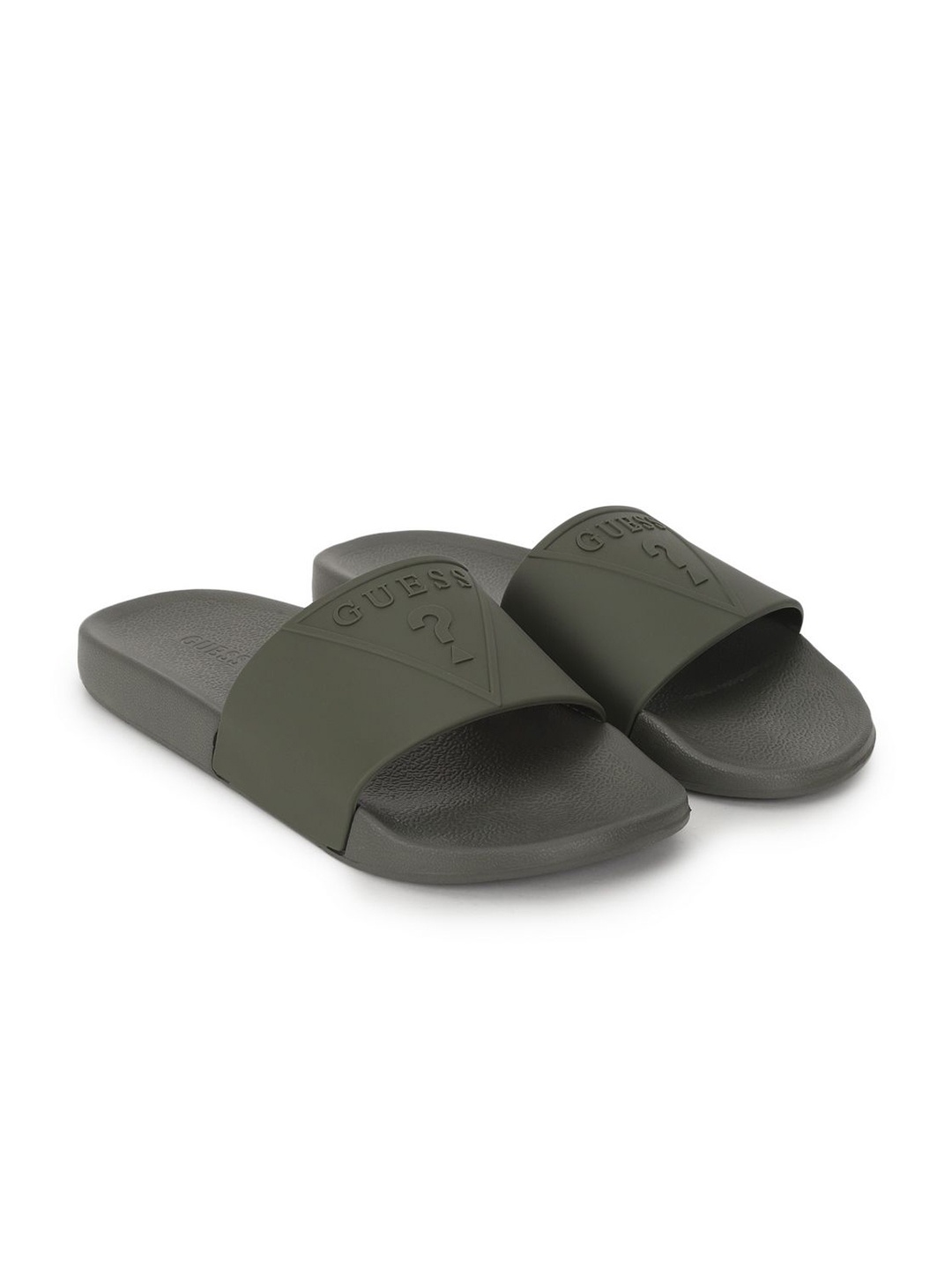 

GUESS Men Self Design Sliders, Green