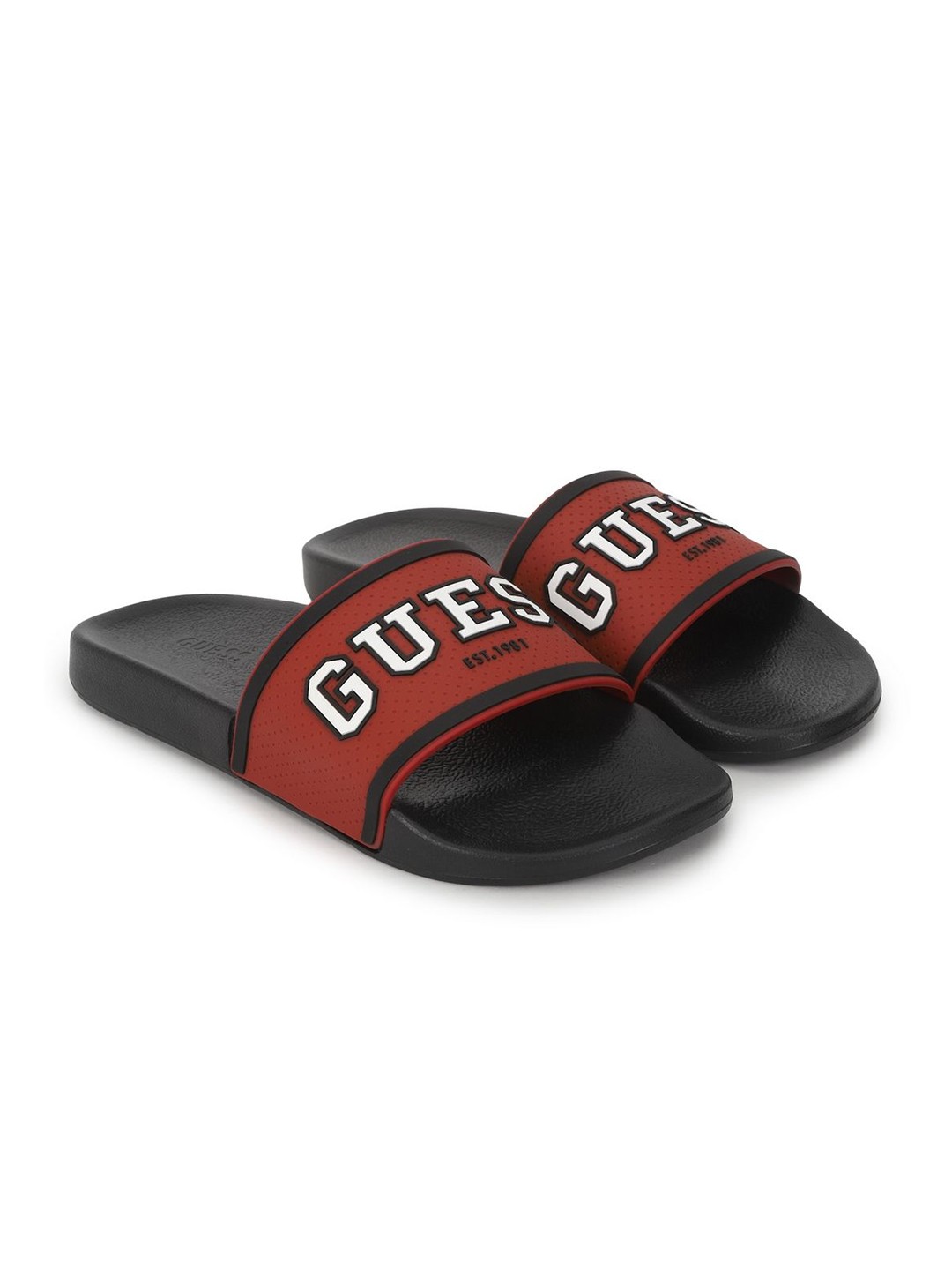 

GUESS Men Printed Sliders, Red