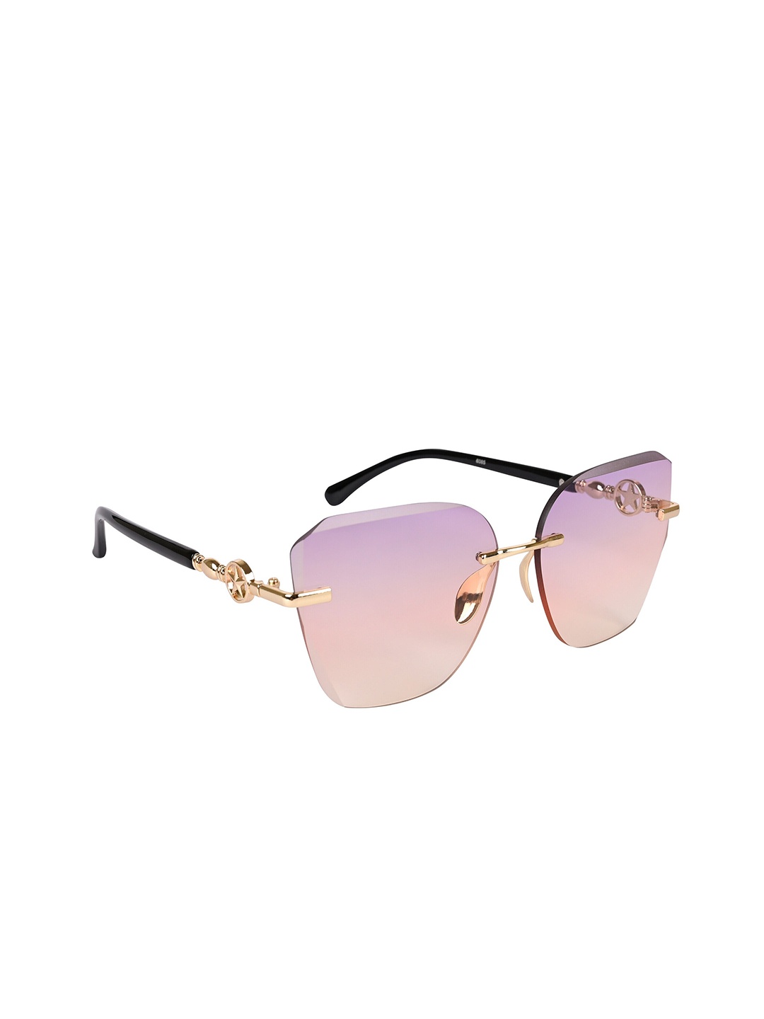 

AISLIN Women Butterfly Sunglasses & UV Protected Lens ES_12990-87-AS-6085-PRPK-GLBK-BTWF, Gold