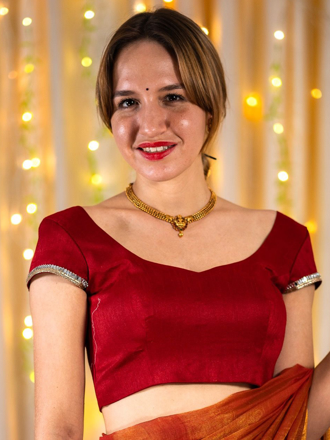 

I LOVE SAREES Silk Saree Blouse, Maroon