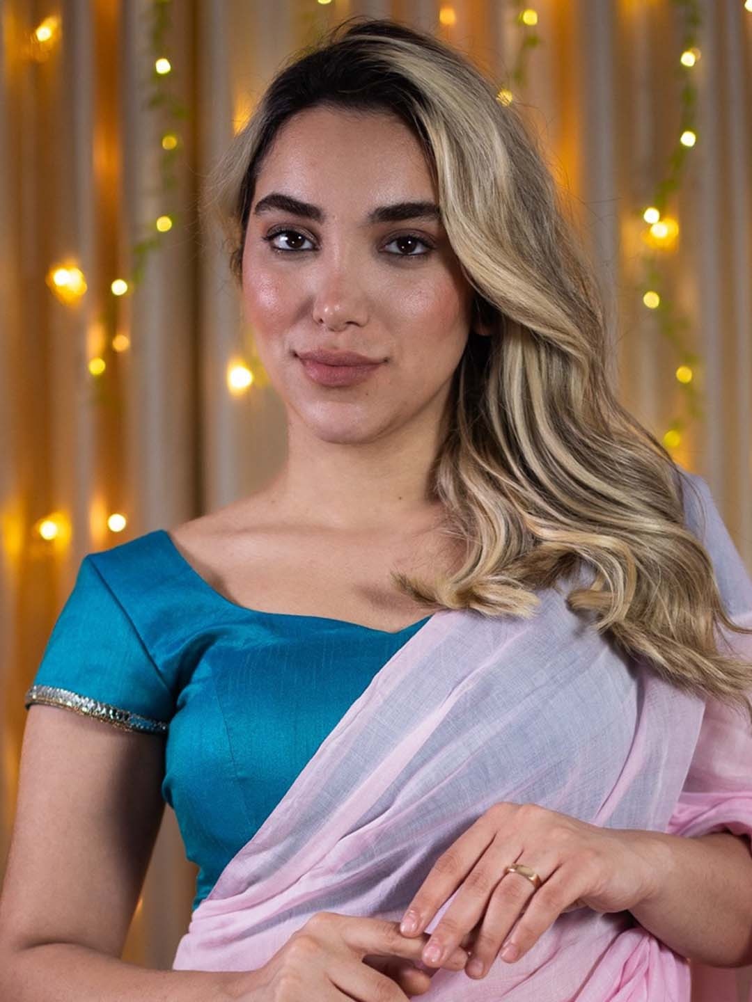 

I LOVE SAREES Silk Saree Blouse, Blue