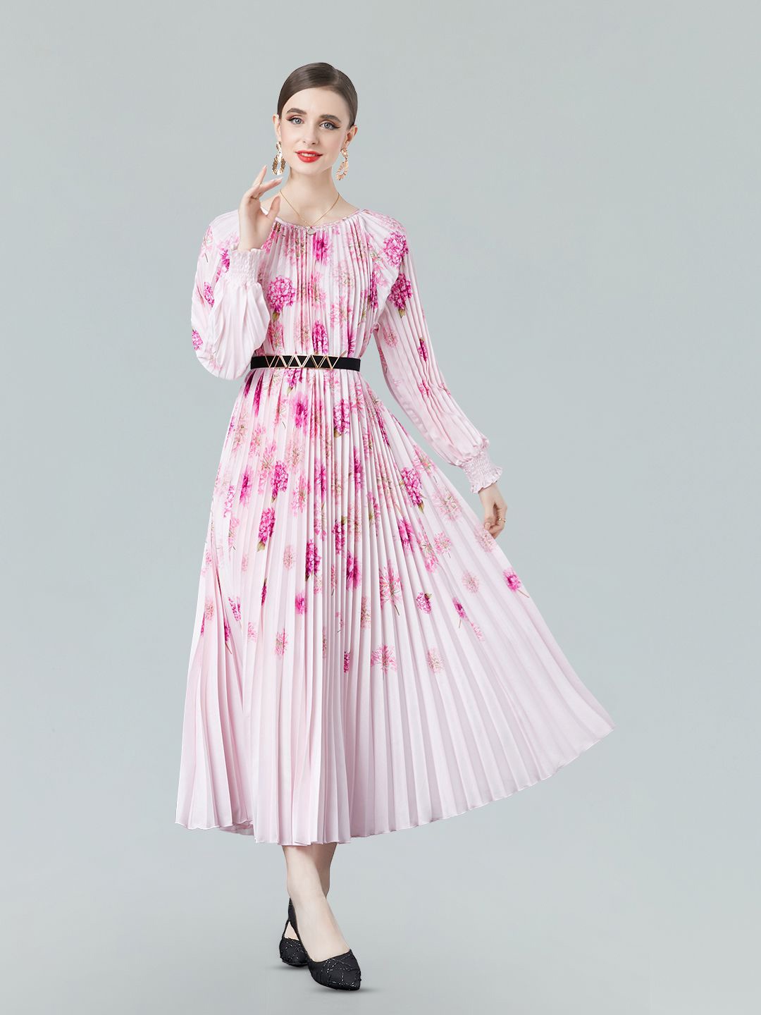 

JC Collection JC Collection Floral Printed Fit & Flare Midi Dress, Pink
