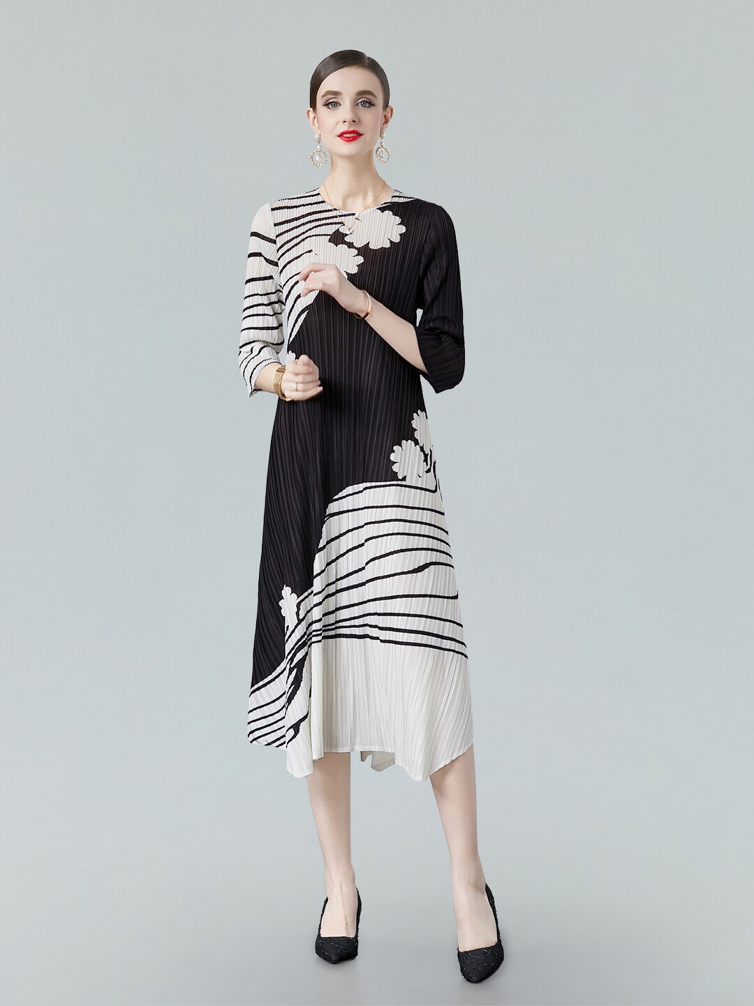 

JC Collection Colourblocked A-Line Midi Dress, Black