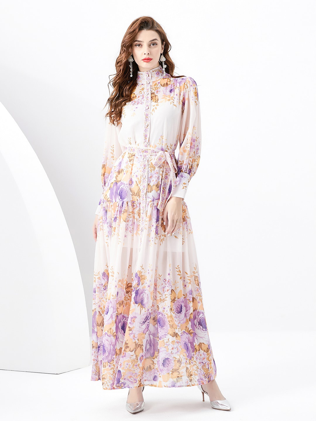 

JC Collection Floral Printed Maxi Dress, Purple