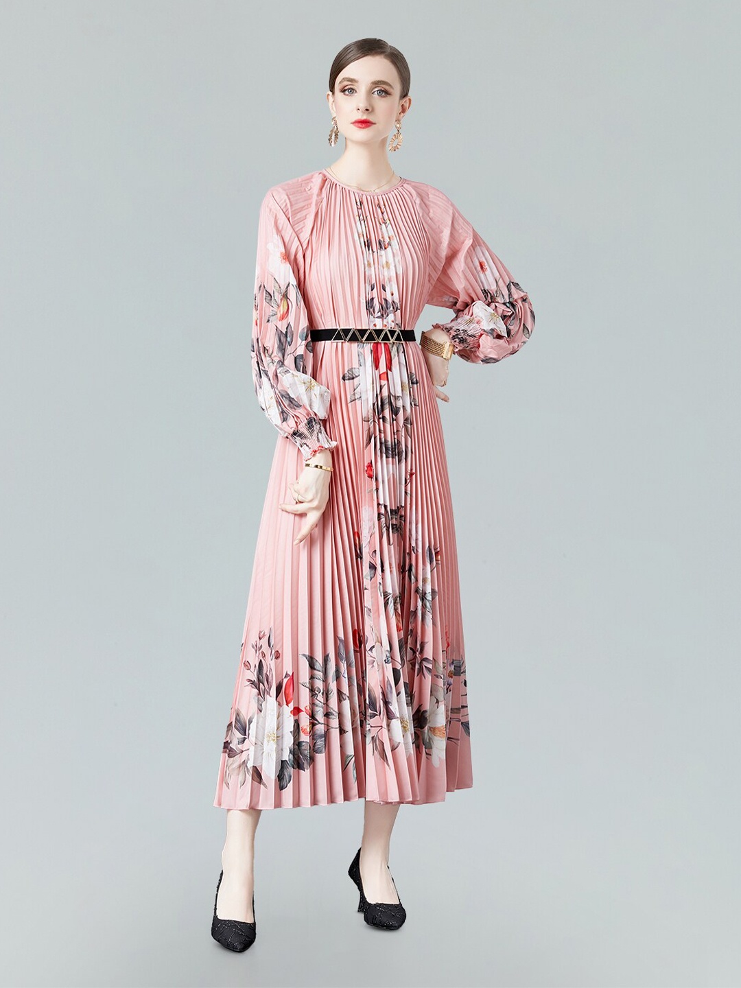 

JC Collection Floral Printed Fit & Flare Midi Dress, Pink
