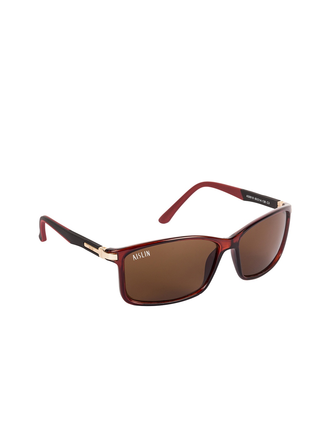 

AISLIN Unisex Wayfarer Sunglasses with UV Protected Lens ES_14198-53-AS-9018-BRW-C289-WFRT, Brown