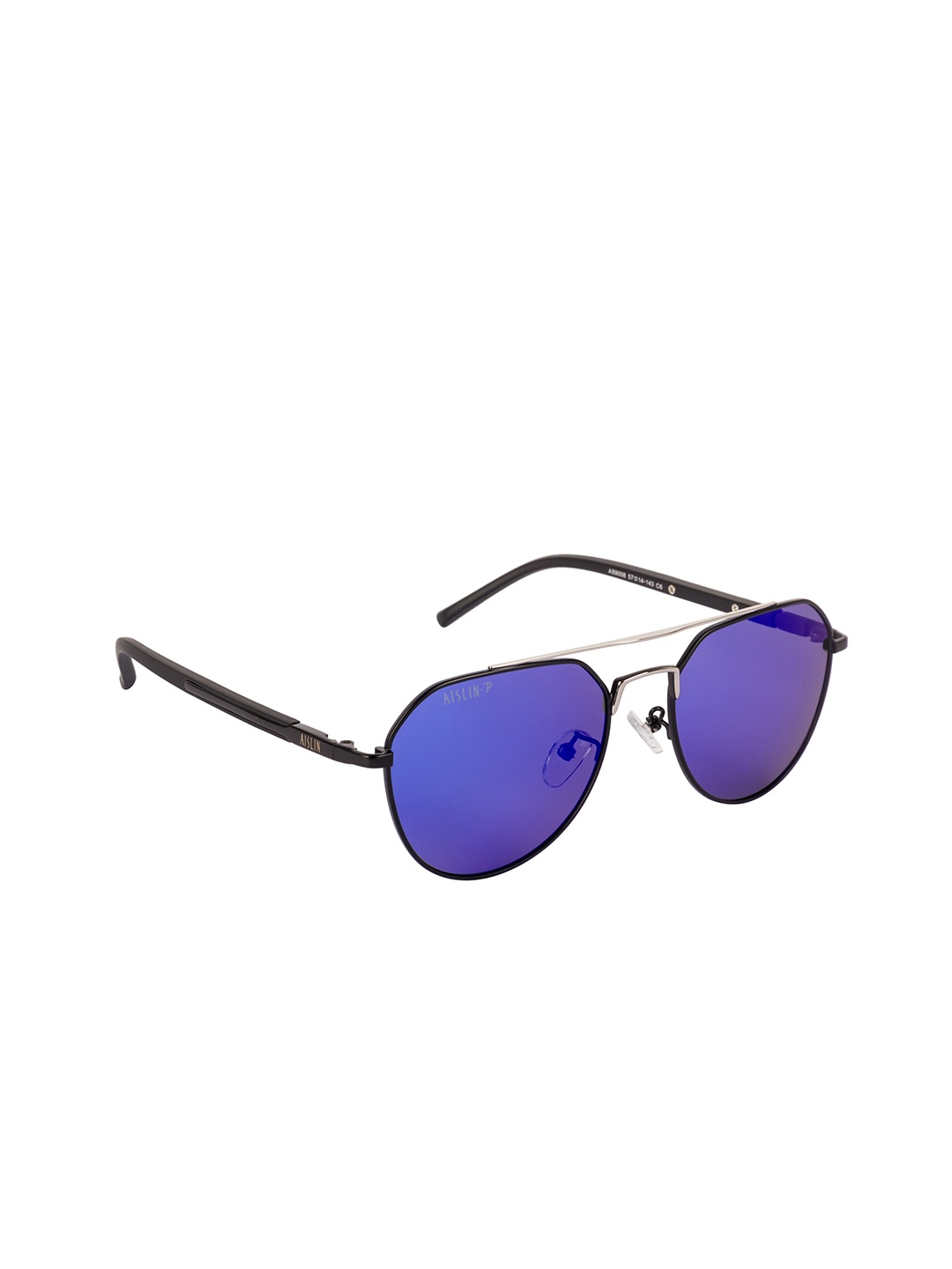 

AISLIN Unisex Round Sunglasses ES_14252-54-AS-9008-fBLPR-mBKST-RDAV-Mirror Blue