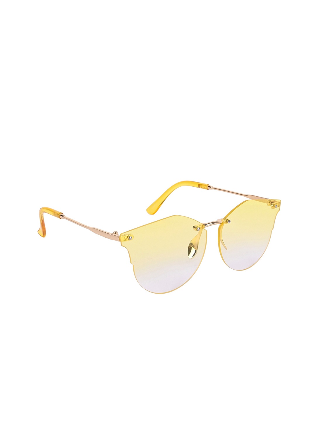 

AISLIN Unisex Cateye Sunglasses with UV Protected Lens ES_14898-89-AS-18002-YLW-GLYL-CE, Yellow