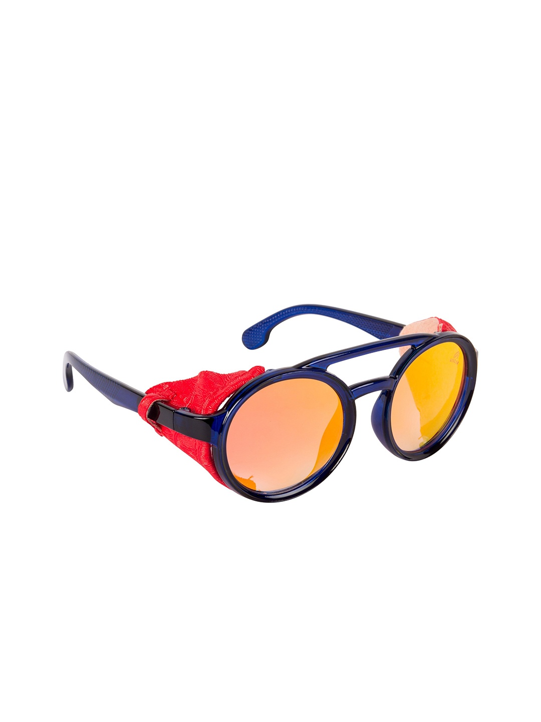 

AISLIN Unisex Round Sunglasses ES_14729-99-AS-98036-fRDGL-BLRD-RDSH-Mirror Red, Orange