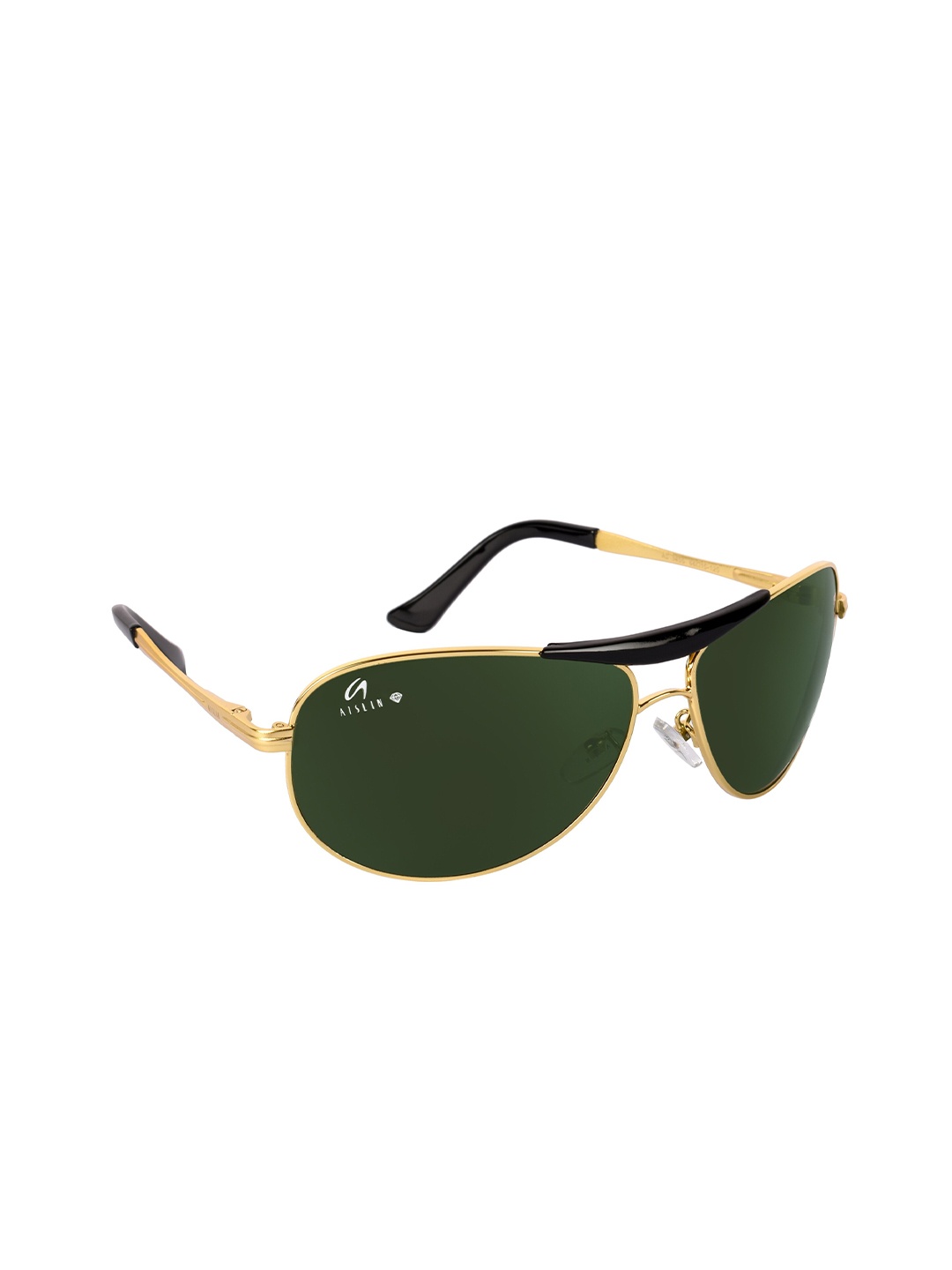 

AISLIN Men Aviator Sunglasses with UV Protected Lens ES_12011-5-AS-3455-G15-GLD-AVWA-G15, Green