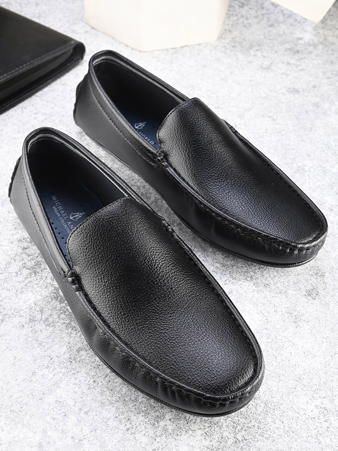 

MICHAEL ANGELO Men Round Toe Lightweight Loafers, Black
