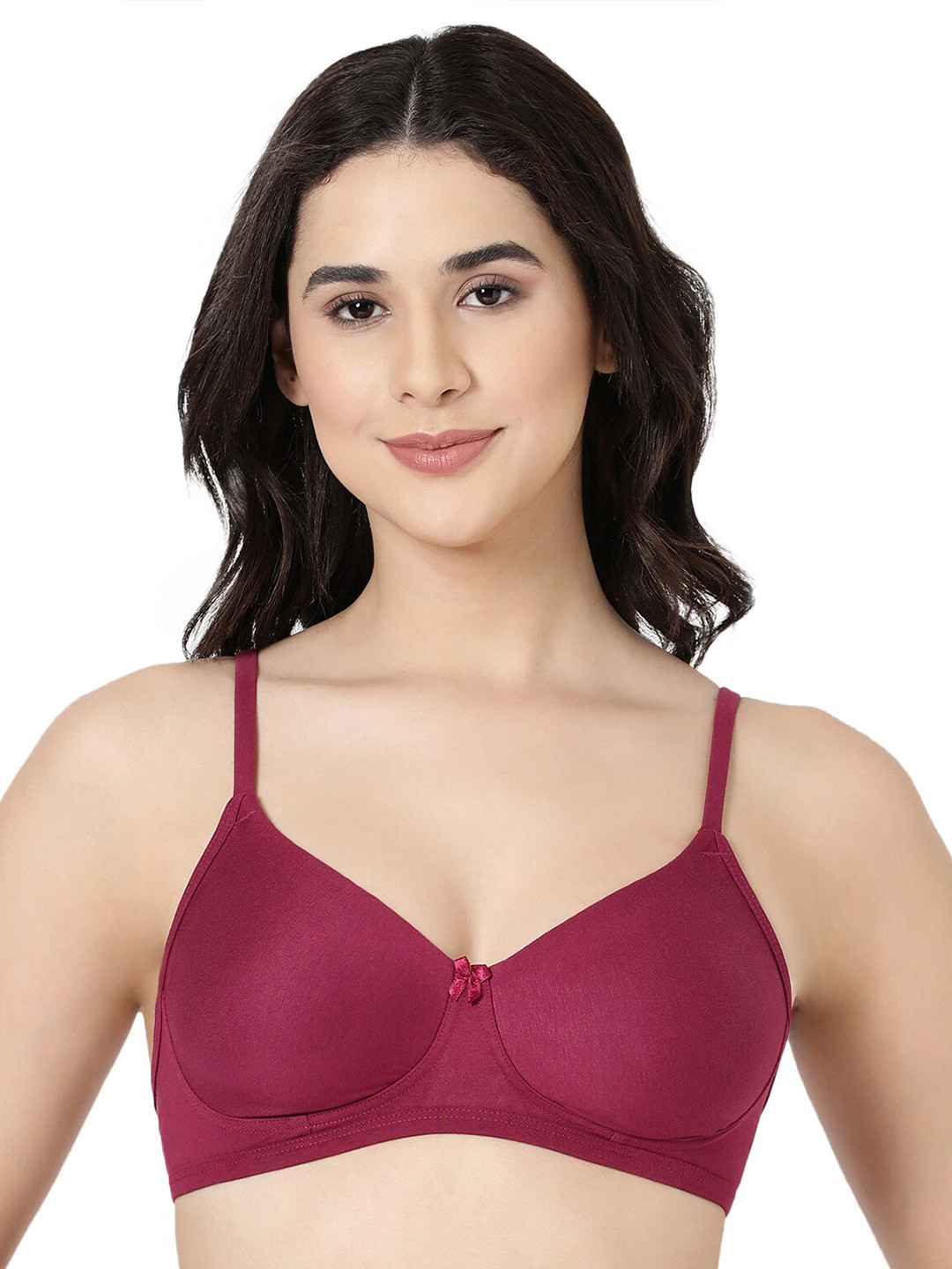 

BLOSSOM Women Seamless T-Shirt Bra With Fabric Covered Strap, Purple