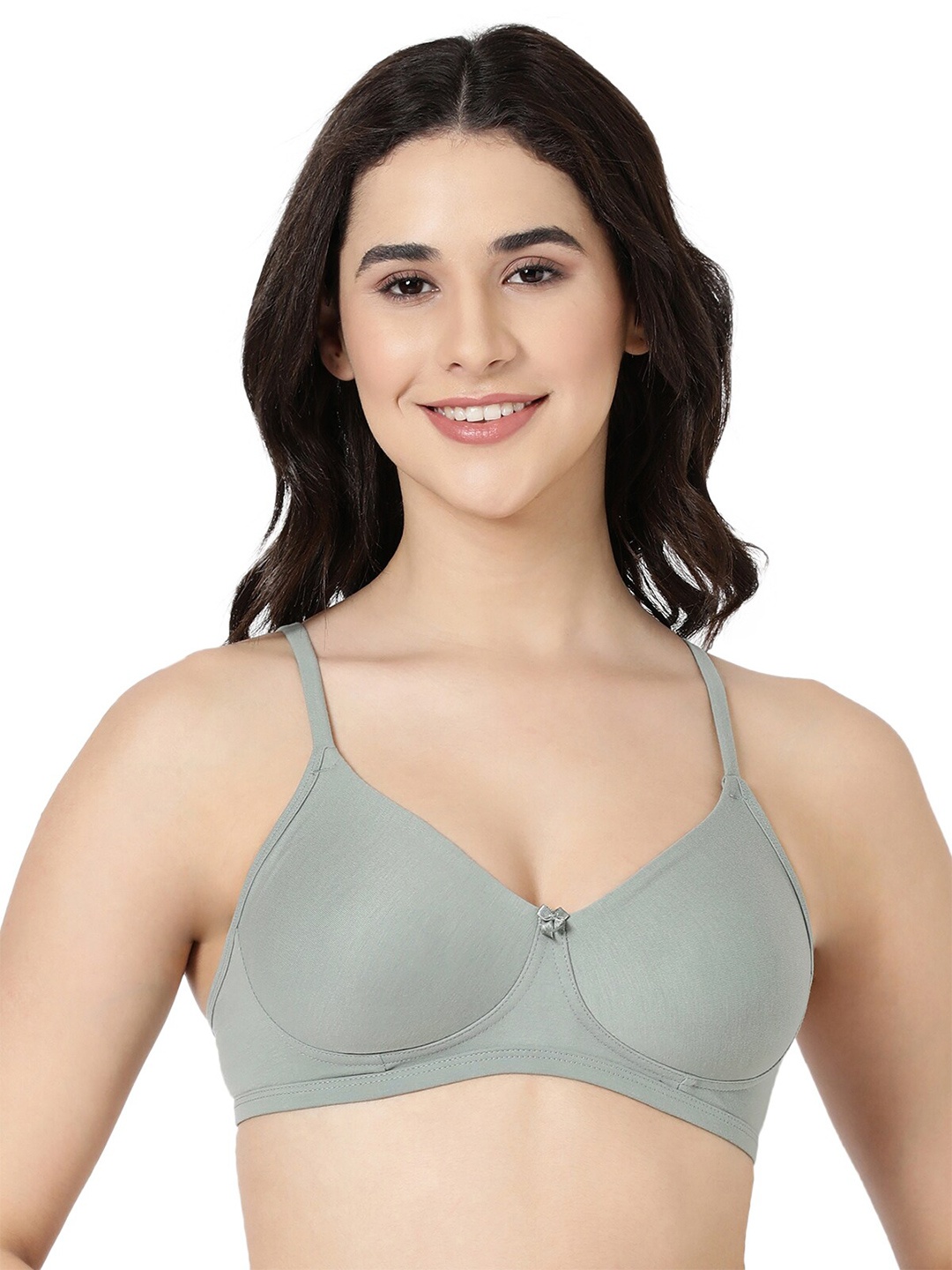 

BLOSSOM Women's Seamless T-Shirt Bra With Fabric Covered Strap, Green