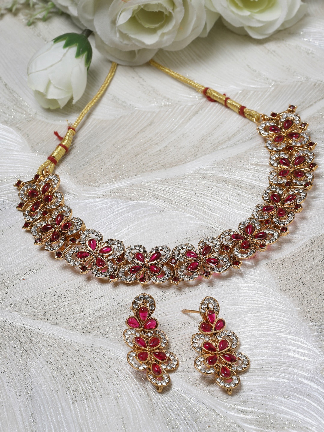 

Sukkhi Gold Plated American Diamond Studded Jewellery Set