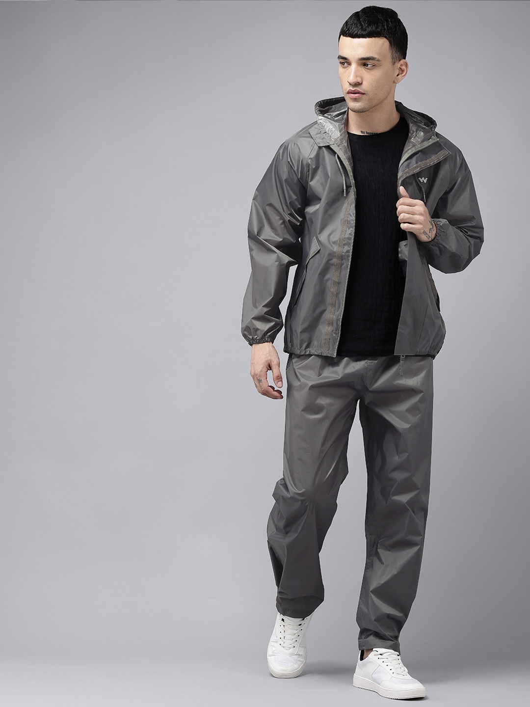 

Wildcraft Men Waterproof Hooded Rain Jacket & Trouser, Grey