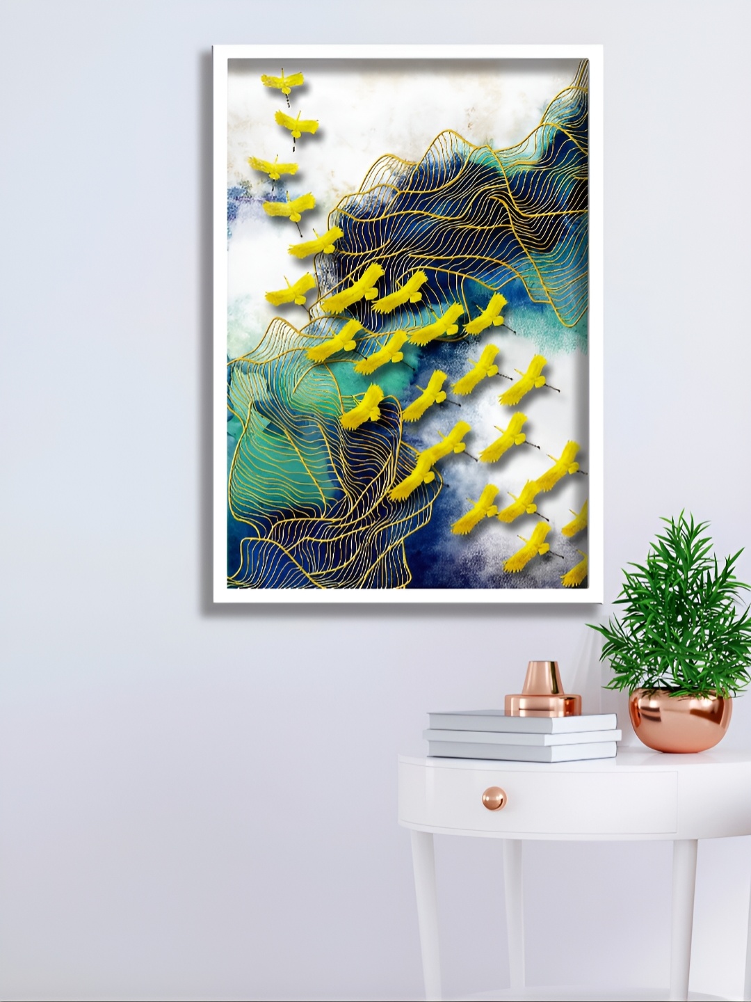 

Aura White & Green 1 Piece Synthetic Wood Other Wall Paintings