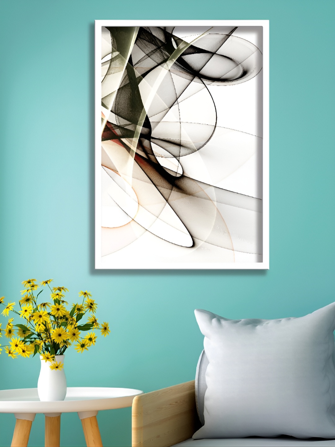 

Aura White & Black Abstract Wall Painting